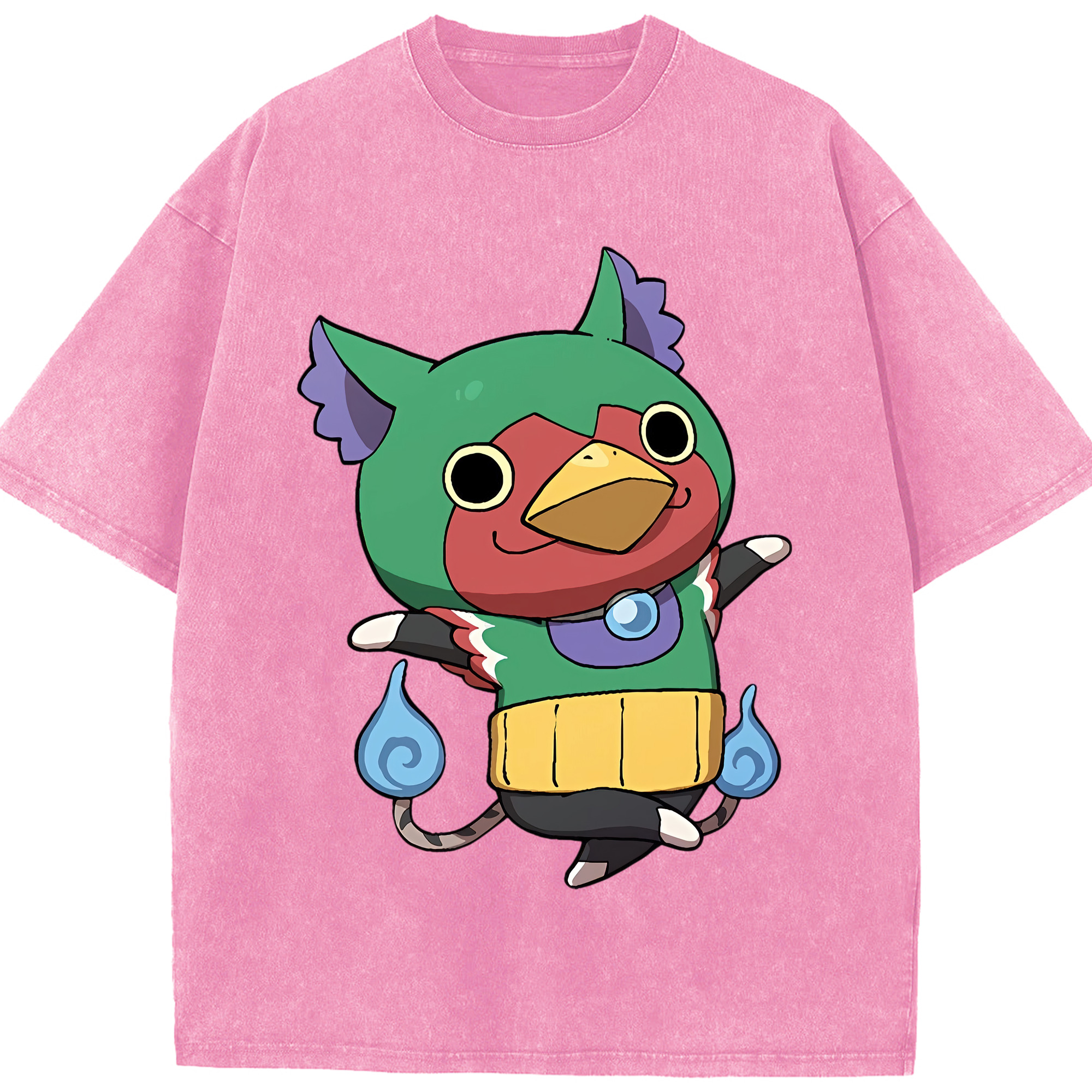 （画像用） 妖怪ウォッチ Yo-kai Watch 綿100% ヴィンテージ風 半袖Tシャツ（フロントプリント）